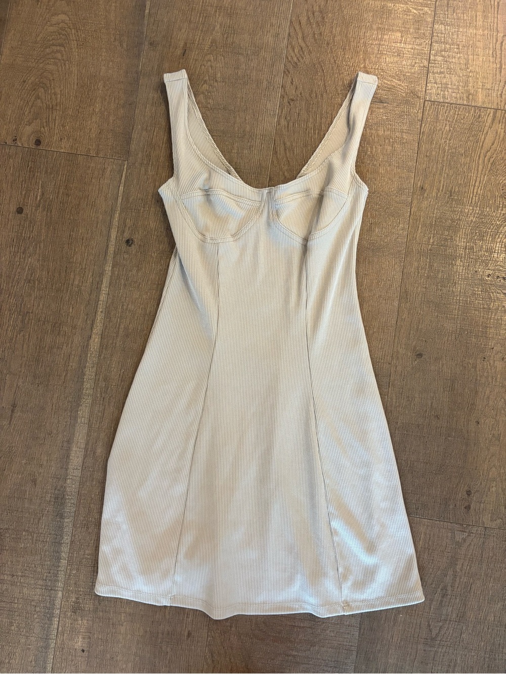 zara ribbed beige sleeveless tank mini dress